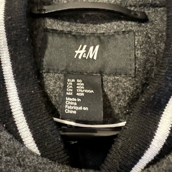 H&M Teddy Varsity Jacket - Grey - Picture 3 of 3